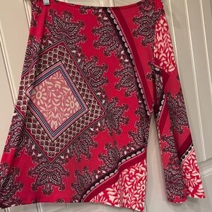 Chico's Pink Paisley Print Long Sleeve Top